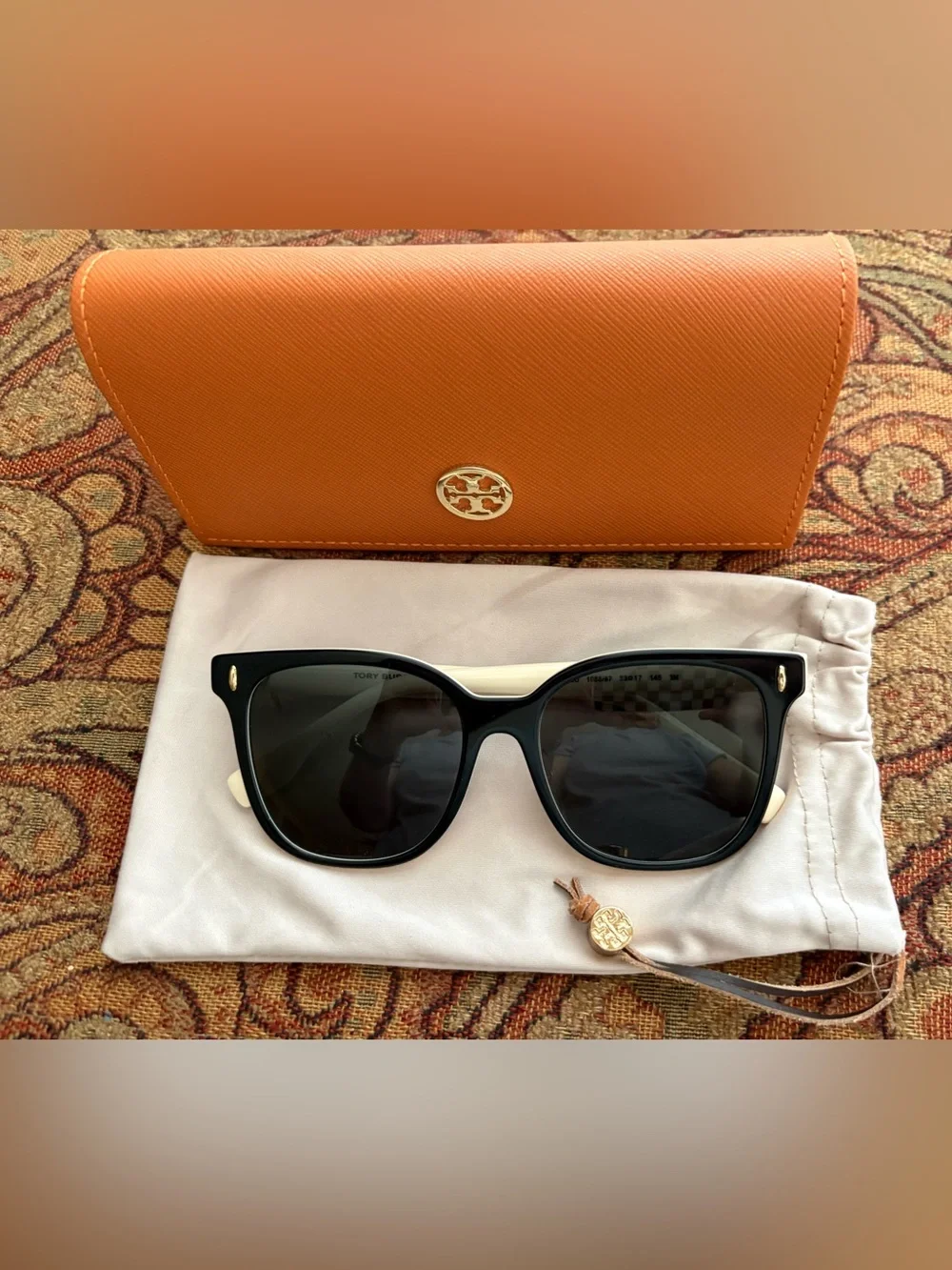 Tory Burch TY7203U sunglasses Black / Ivory / Dark Grey Lens